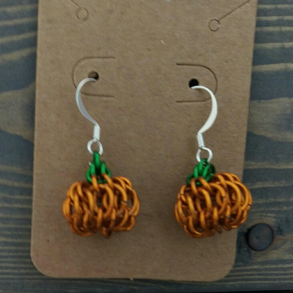 Handmade pumpkin earrings